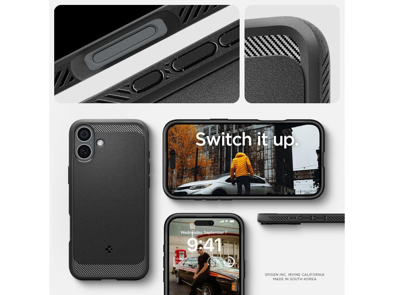 Spigen Rugged Armor MagSafe - Matte Black - iPhone 16