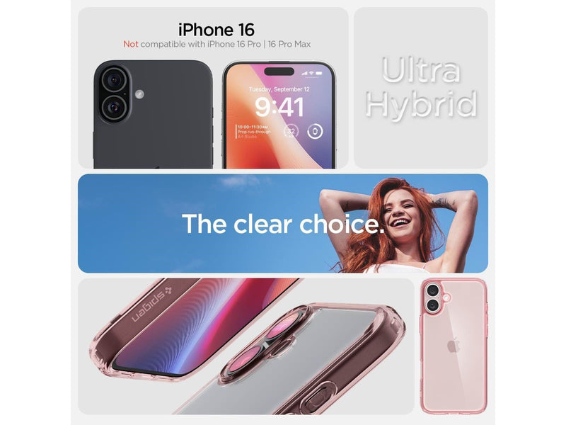 Spigen Ultra Hybrid - Rose Crystal - iPhone 16