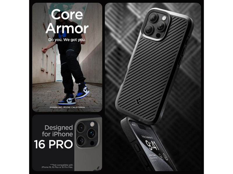 Spigen Core Armor - Matte Black - iPhone 16 Pro