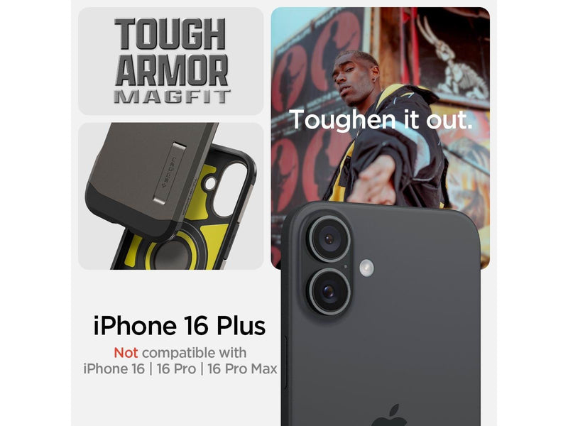 Spigen Tough Armor MagSafe - Gunmetal - iPhone 16 Plus