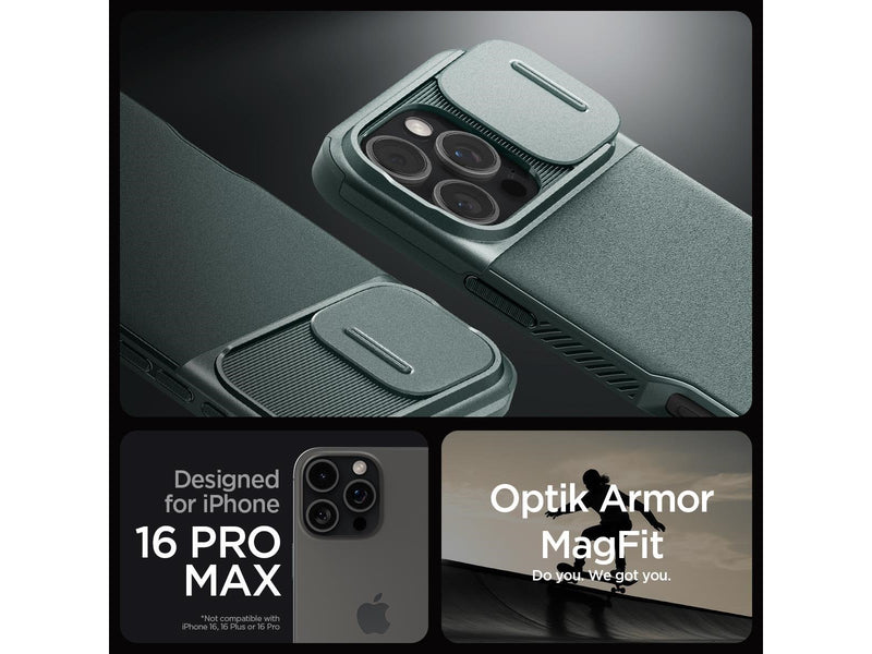 Spigen Optik Armor MagSafe - Abyss Green - iPhone 16 Pro Max
