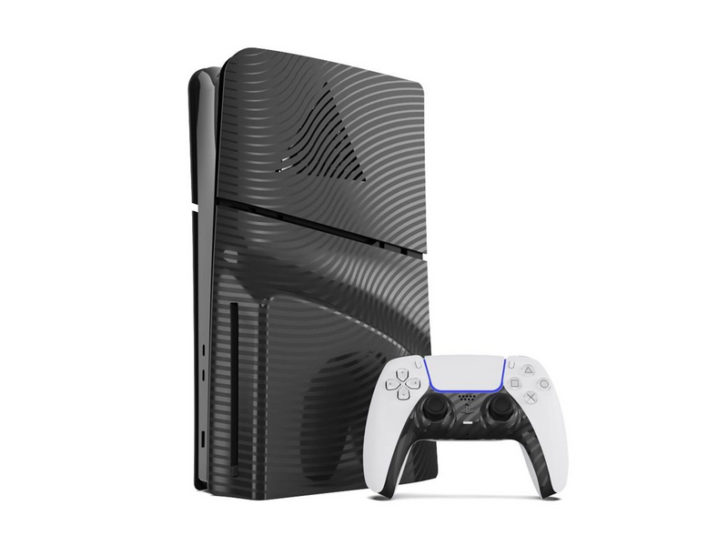 MAXX TECH Slim Faceplates + Controller Faceplates - Black Wave - Miscellaneous Deckung - Sony PlayStation 5