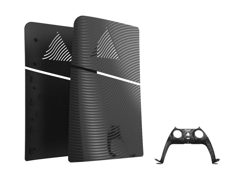 MAXX TECH Slim Faceplates + Controller Faceplates - Black Wave - Miscellaneous Deckung - Sony PlayStation 5