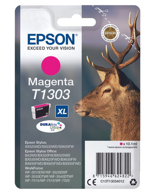 Epson Original T1303 Hirsch Druckerpatrone magenta 600 Seiten 10,1 ml (C13T13034012)