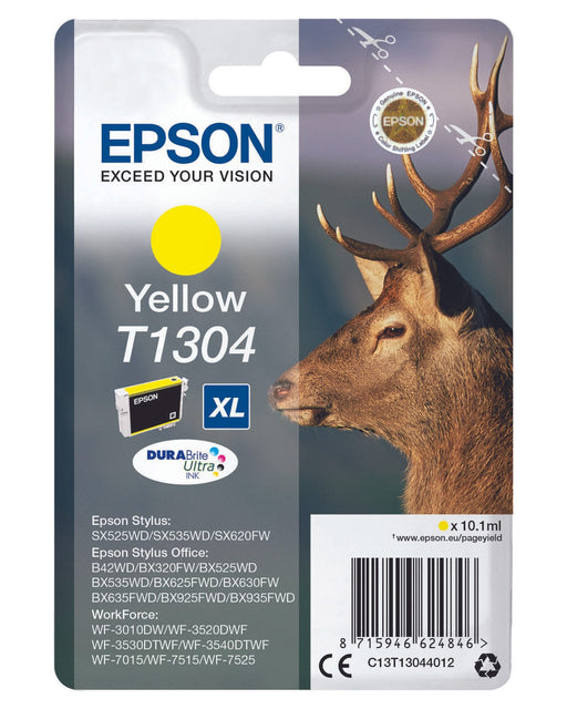 Epson Original T1304 Hirsch Druckerpatrone gelb 1005 Seiten 10,1ml (C13T13044012)