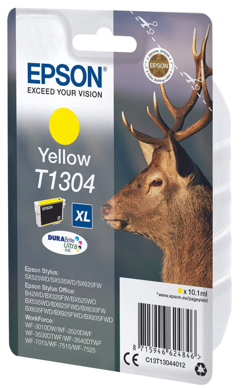 Epson Original T1304 Hirsch Druckerpatrone gelb 1005 Seiten 10,1ml (C13T13044012)
