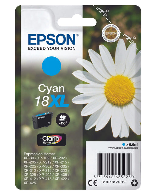 Epson Original 18XL Gänseblümchen Druckerpatrone - cyan (C13T18124012)
