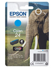 Epson Original 24 Elefant Druckerpatrone cyan 360 Seiten 4,6ml (C13T24224012)
