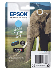 Epson Original 24 Elefant Druckerpatrone cyan hell 360 Seiten 5,1ml (C13T24254012)