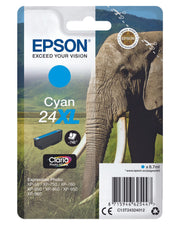 Epson Original 24XL Elefant Druckerpatrone cyan 740 Seiten 9ml (C13T24324012)