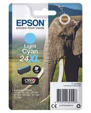 Epson Original 24XL Elefant Druckerpatrone cyan hell 740 Seiten 9,8ml (C13T24354012)