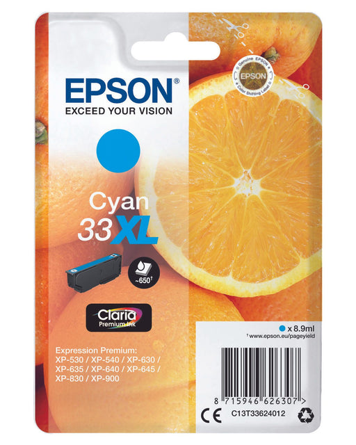 Epson Original 33XL Orange Druckerpatrone - cyan (C13T33624012)
