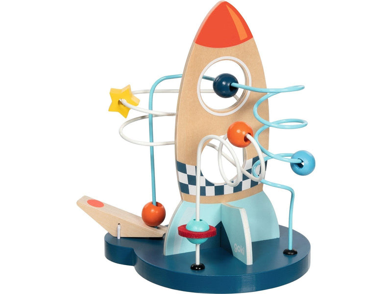 Goki Wooden Locomotion Spiral Rocket with Catapult