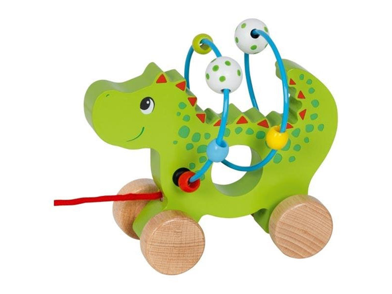 Goki Wooden Pull Animal Dragon with Locomotor Spiral