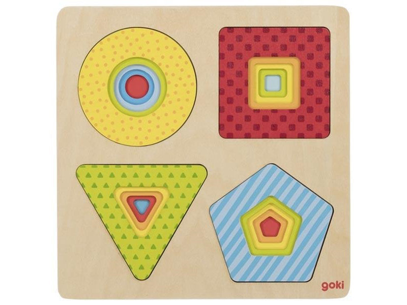 Goki Wooden Layer Puzzle Geometric Shapes 16 pcs. Holz