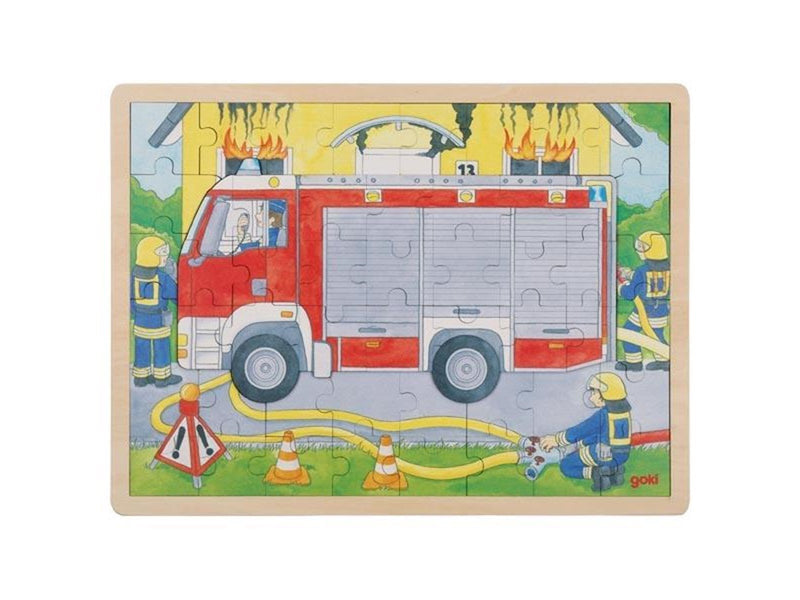 Goki Wooden Layer Puzzle Fire Department at Work 60 pcs. Holz