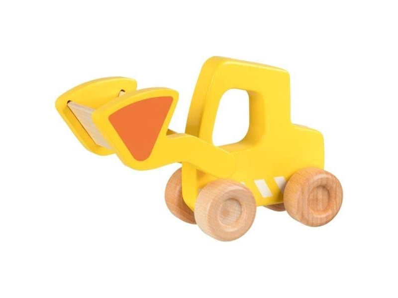 Goki Wooden Excavator with Shovel Yellow