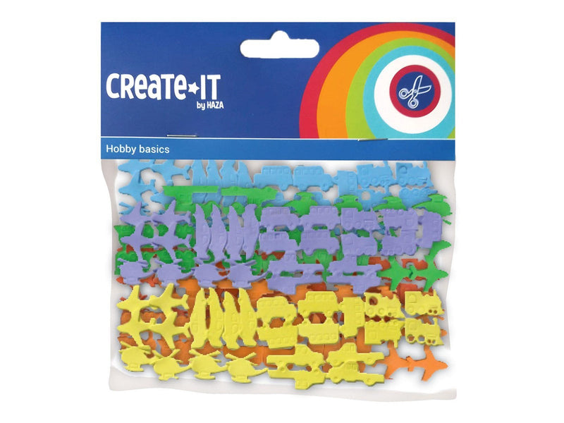 Haza Witbaard Foam stickers Vehicles 72 pcs.