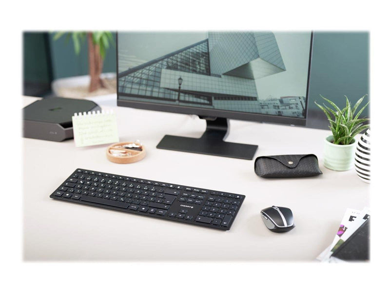 Cherry KW 9100 SLIM - Tastaturen - Französisch - Silber