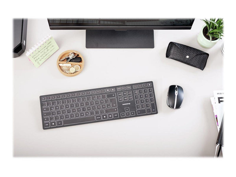 Cherry KW 9100 SLIM - Tastaturen - Französisch - Silber