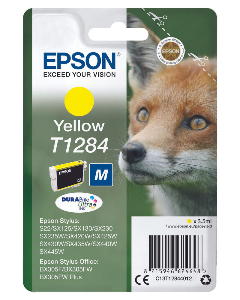 Epson Original T1284 Fuchs Druckerpatrone gelb 3,5ml (C13T12844012)