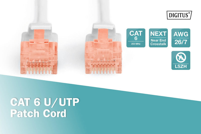 DIGITUS Patch-Kabel RJ-45 (M) zu RJ-45 (M) 0.25m Kupfer U/UTP Cat 6 grau (DK-1617-0025)