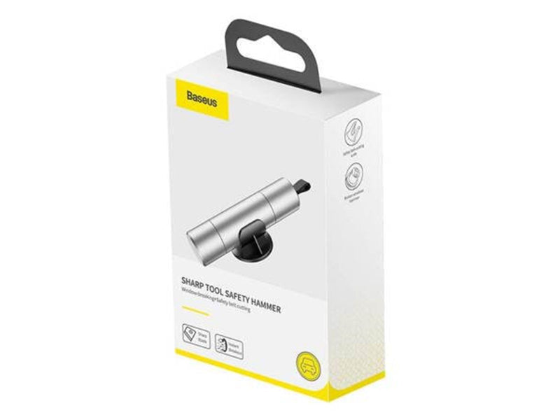 Baseus Sharp Tool Safety Hammer (Window-breaking+Safety belt cutting) Silver