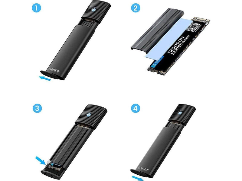 ORICO M.2 NVMe/SATA 10Gbps bay - Black