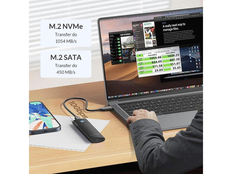 ORICO M.2 NVMe/SATA 10Gbps bay - Black