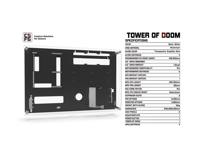 CSFG Tower of Doom - Gehäuse - Wall mount - Weiß