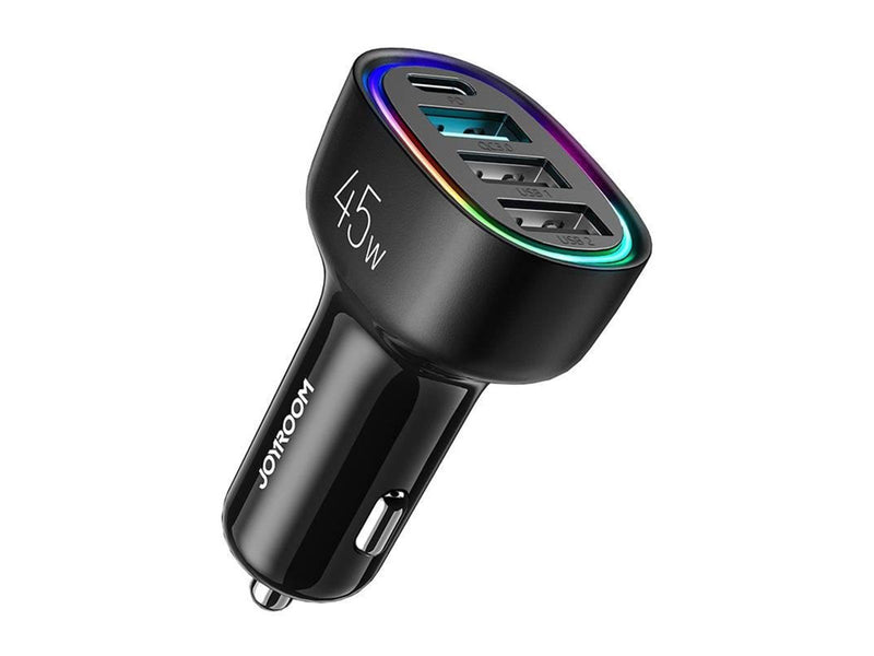 Joyroom Car charger  JR-CL09 4-port 1x USB-C PD 1x QC3.0 USB 2x USB (black)