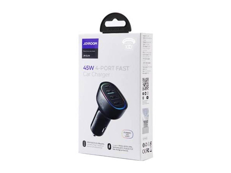 Joyroom Car charger  JR-CL09 4-port 1x USB-C PD 1x QC3.0 USB 2x USB (black)