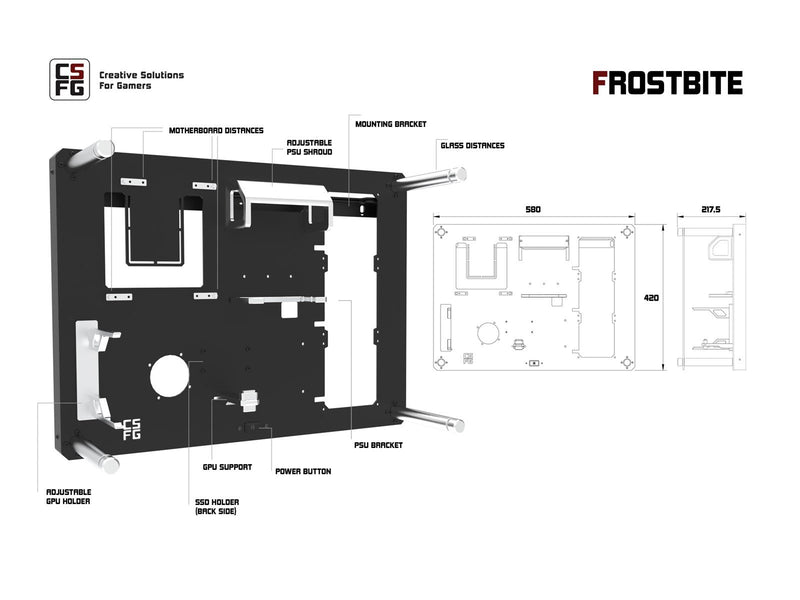 CSFG Frostbite - Gehäuse - Wall mount - Schwarz
