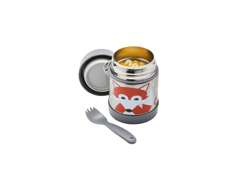 3 Sprouts - Stainless Steel Food Jar and Spork - Gray Fox