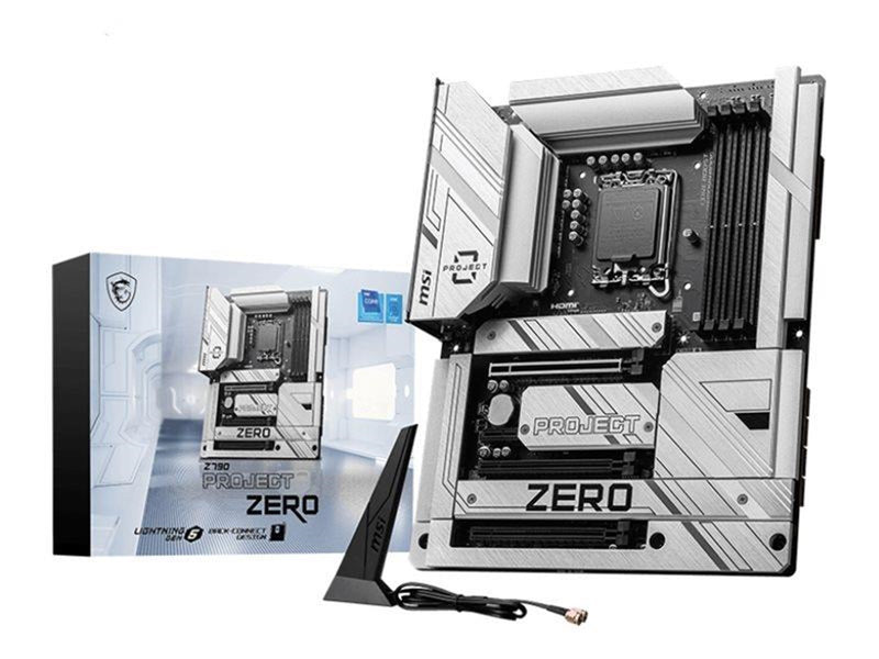 MSI Z790 PROJECT ZERO Mainboard - Intel Z790 - Intel LGA1700 socket - DDR5 RAM - ATX