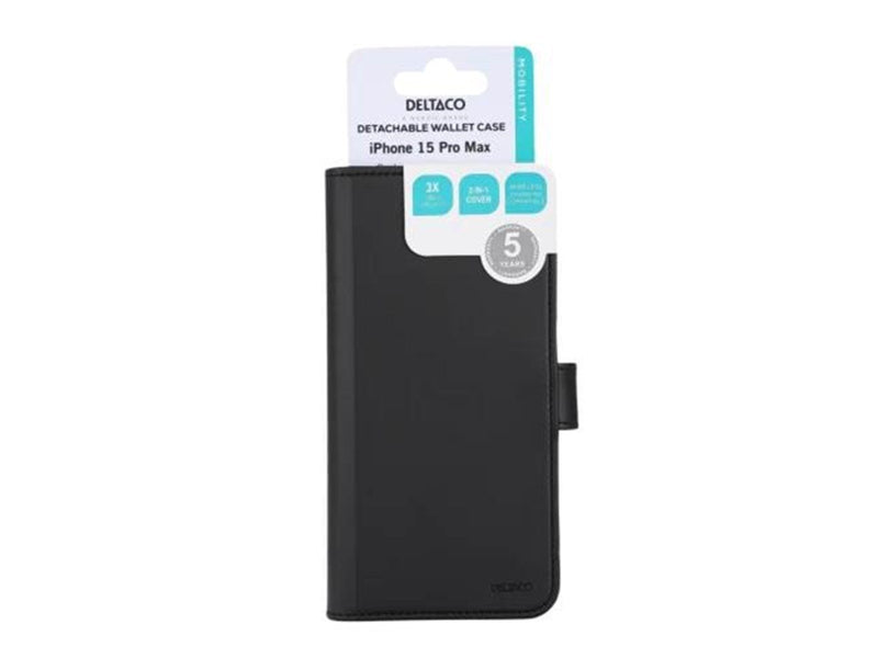 Deltaco Wallet Case 2-in-1 iPhone 15 Pro Max - Black