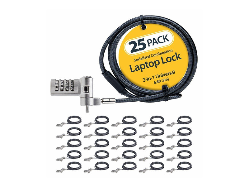 StarTech.com 25-Pack Laptop Lock Compatible w/Noble Wedge/Nano/K-Slot - security cable lock