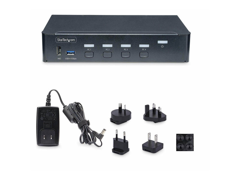 StarTech.com 4-Port DisplayPort KVM Switch 4K 60Hz TAA Compliant - KVM / audio / USB switch - 4 ports - TAA Compliant