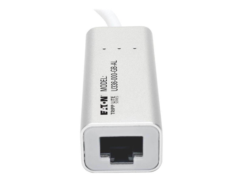 Eaton Series USB 3.0 SuperSpeed to Gigabit Ethernet NIC Network Adapter RJ45 10/100/1000 Aluminum White