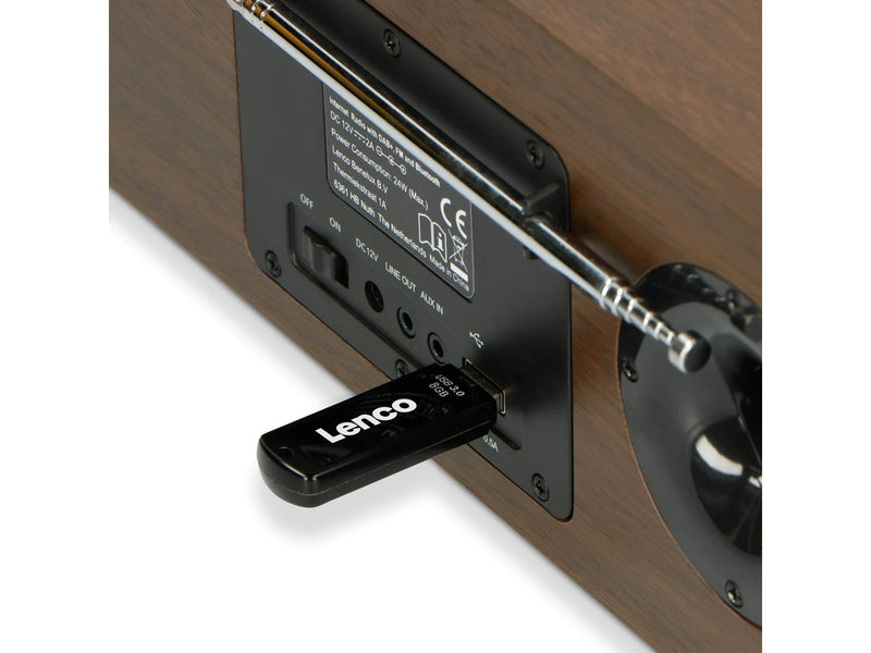Lenco DIR-170WA Smart Internet radio with DAB+ FM and Bluetooth® - Wood - DAB+/FM - Stereo - Braun
