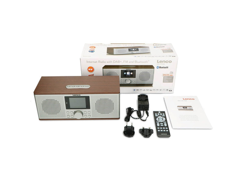 Lenco DIR-170WA Smart Internet radio with DAB+ FM and Bluetooth® - Wood - DAB+/FM - Stereo - Braun