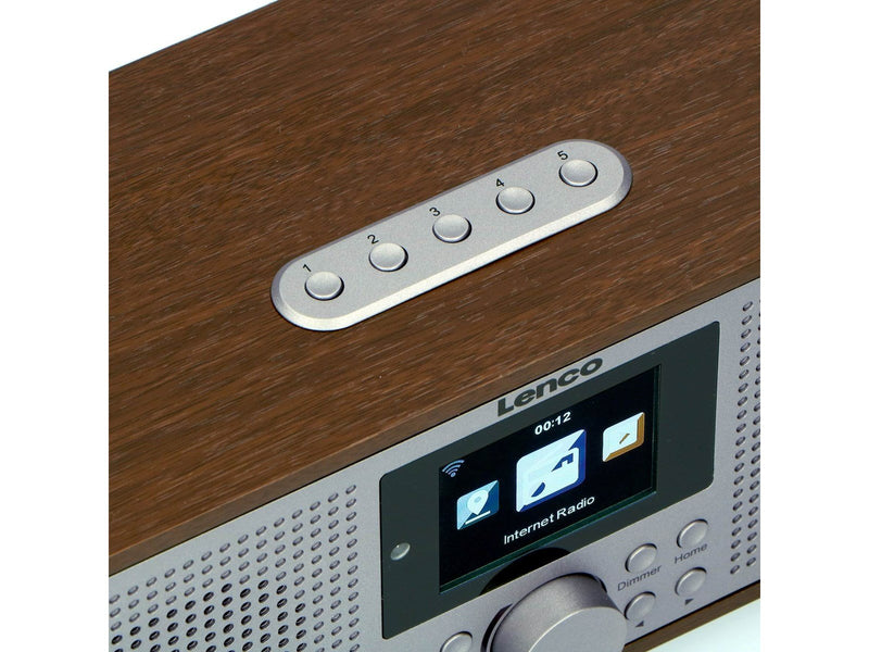 Lenco DIR-170WA Smart Internet radio with DAB+ FM and Bluetooth® - Wood - DAB+/FM - Stereo - Braun