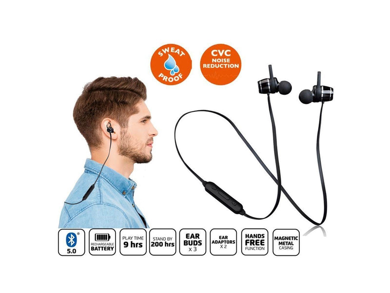 Lenco EPB-030BK - Sweatproof Bluetooth® earbuds - Black