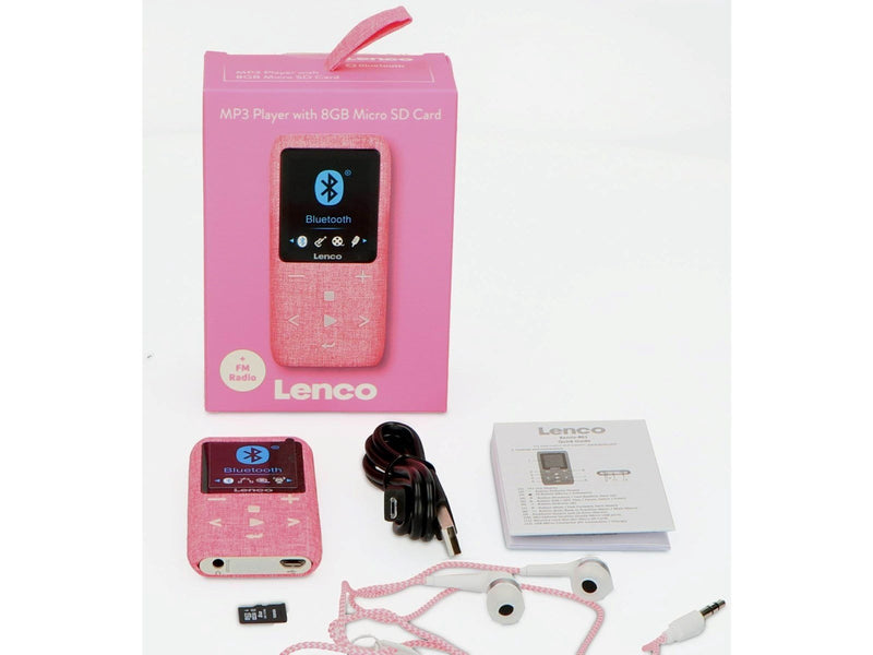 Lenco Xemio-861PK - MP3/MP4 Player with Bluetooth® 8GB Micro SD Card - Pink - MP3 Spieler 8 GB