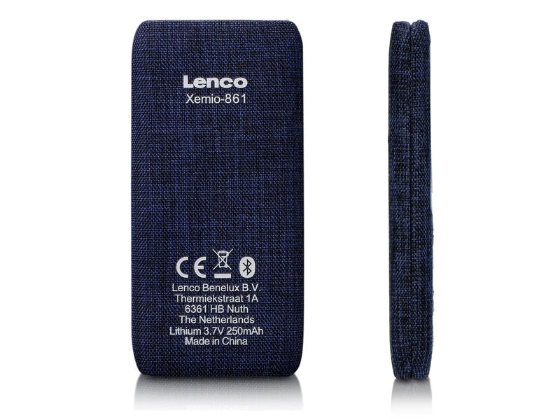 Lenco Xemio-861BK - MP3/MP4 Player with Bluetooth® 8GB Micro SD Card - Black - MP3 Spieler 8 GB