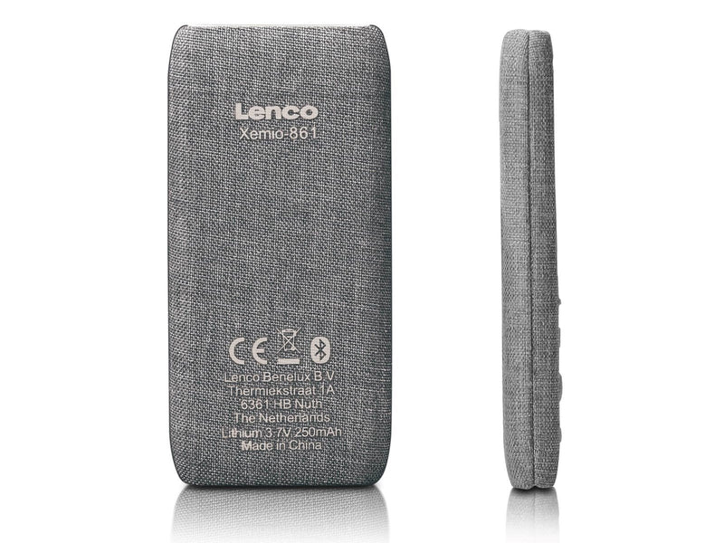 Lenco Xemio-861GY - MP3/MP4 Player with Bluetooth® 8GB Micro SD Card - Grey - MP3 Spieler 8 GB