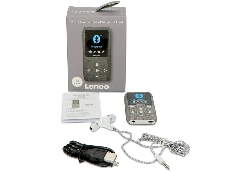 Lenco Xemio-861GY - MP3/MP4 Player with Bluetooth® 8GB Micro SD Card - Grey - MP3 Spieler 8 GB