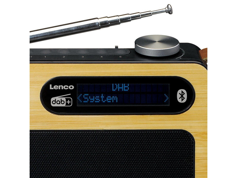 Lenco PDR-040 - DAB+ radio - Bamboo - DAB+/FM - Stereo - schwarz