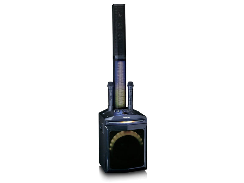 Lenco PA-220BK - PA with subwoofer and detachable tweeter column - Black