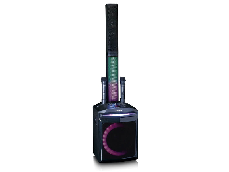 Lenco PA-220BK - PA with subwoofer and detachable tweeter column - Black